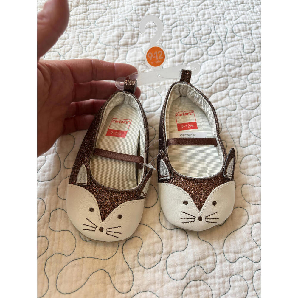 Carter's Baby Girl‎ Fox Soft Sole Shoes 9-12 Months